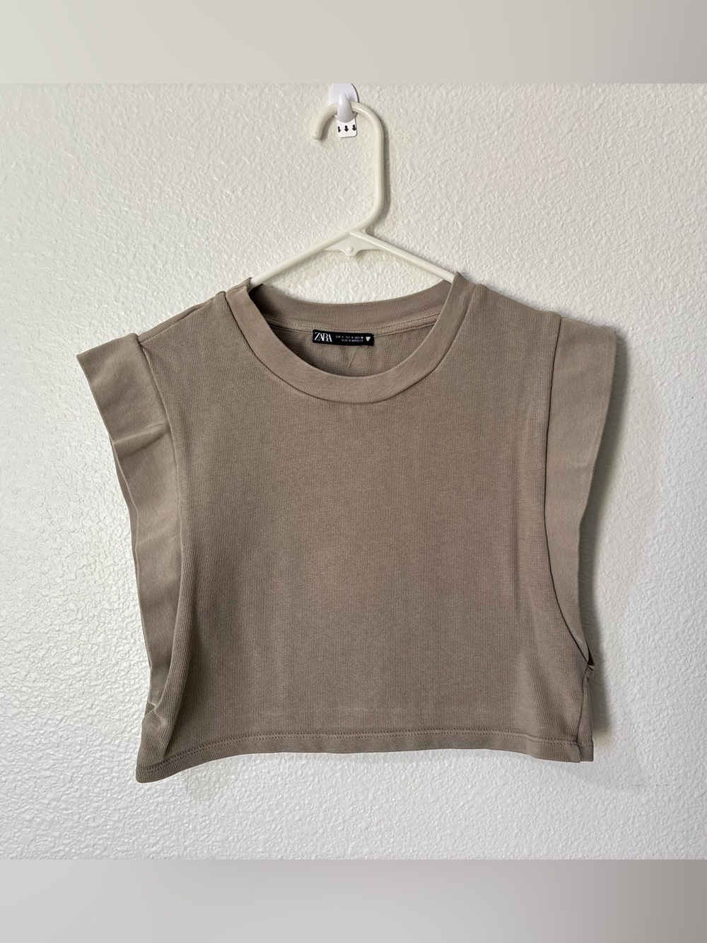 Zara Taupe Cropped Tank